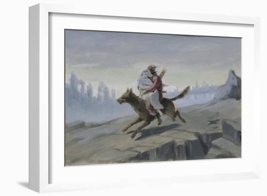 Ivan Tsarevich Riding the Gray Wolf, End of 1870S-Early 1880S-Vasili Grigoryevich Perov-Framed Giclee Print