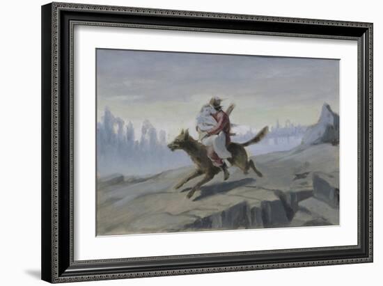 Ivan Tsarevich Riding the Gray Wolf, End of 1870S-Early 1880S-Vasili Grigoryevich Perov-Framed Giclee Print