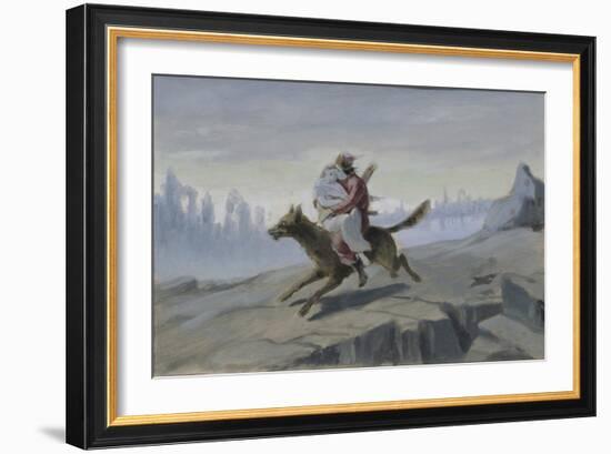 Ivan Tsarevich Riding the Gray Wolf, End of 1870S-Early 1880S-Vasili Grigoryevich Perov-Framed Giclee Print