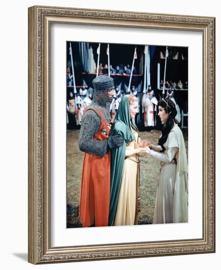 Ivanhoe by Richard THorpe with Robert Taylor, Joan Fontaine and Elizabeth Taylor, 1952 (photo)-null-Framed Photo