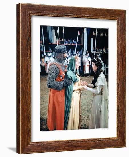 Ivanhoe by Richard THorpe with Robert Taylor, Joan Fontaine and Elizabeth Taylor, 1952 (photo)-null-Framed Photo