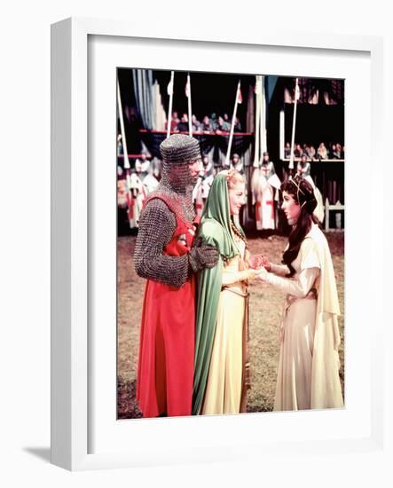 Ivanhoe, Robert Taylor, Joan Fontaine, Elizabeth Taylor, 1952-null-Framed Photo