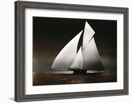 Iverna Yacht at Full Sail, c.1895-null-Framed Art Print
