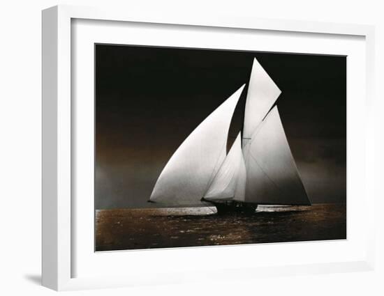 Iverna Yacht at Full Sail, c.1895-null-Framed Art Print