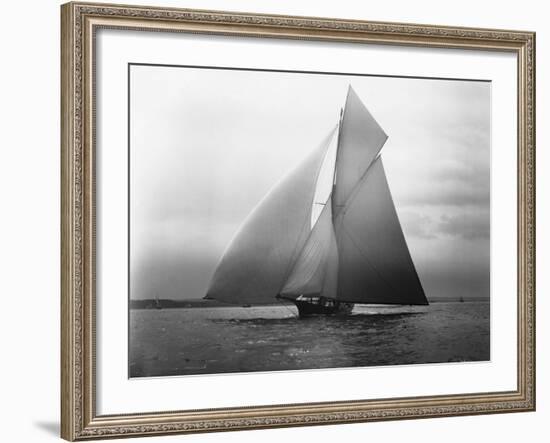 Iverna Yacht at Full Sail-null-Framed Photographic Print