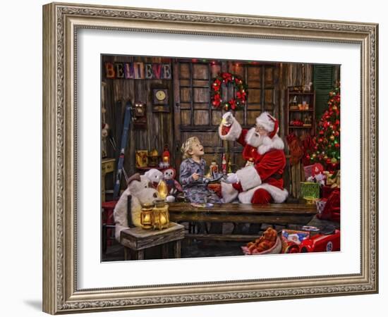 Ivey Boy Magic Paint-Santa’s Workshop-Framed Giclee Print