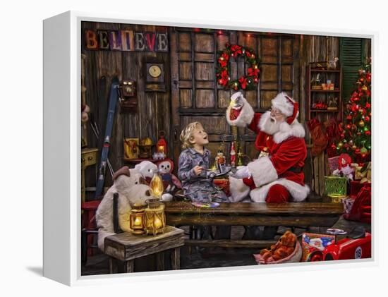 Ivey Boy Magic Paint-Santa’s Workshop-Framed Premier Image Canvas