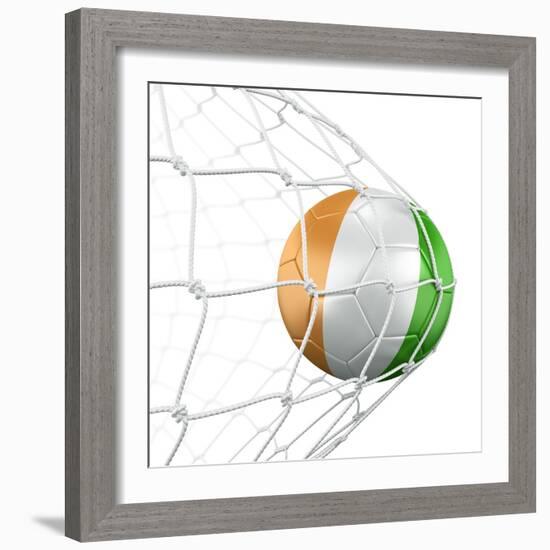 Ivoran Coast Soccer Ball in a Net-zentilia-Framed Art Print