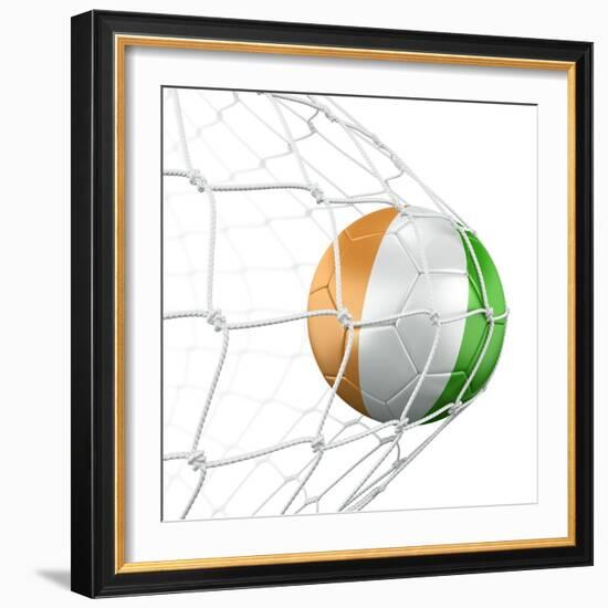 Ivoran Coast Soccer Ball in a Net-zentilia-Framed Art Print