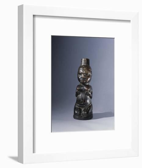 Ivory carving of a kneeling naked woman, Yoruba, Nigeria-Werner Forman-Framed Giclee Print