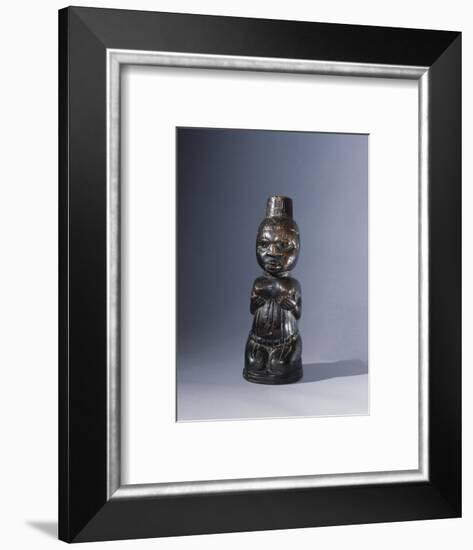Ivory carving of a kneeling naked woman, Yoruba, Nigeria-Werner Forman-Framed Giclee Print
