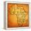 Ivory Coast on Actual Map of Africa-michal812-Framed Stretched Canvas