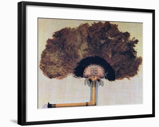 Ivory Fan Trimmed with Ostrich Feathers, from the Tomb of Tutankhamun, 14th Century Bc-null-Framed Photographic Print