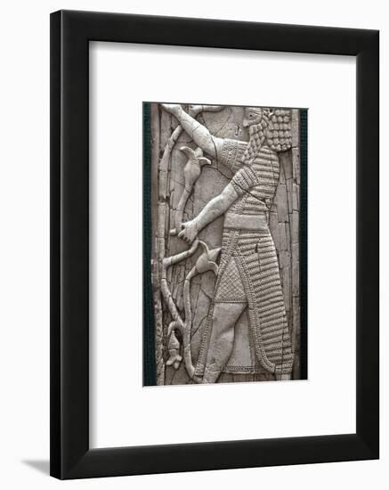 Ivory fragment depicting a warrior, Phoenician, Iraq, last third of 8th century BC-Werner Forman-Framed Photographic Print