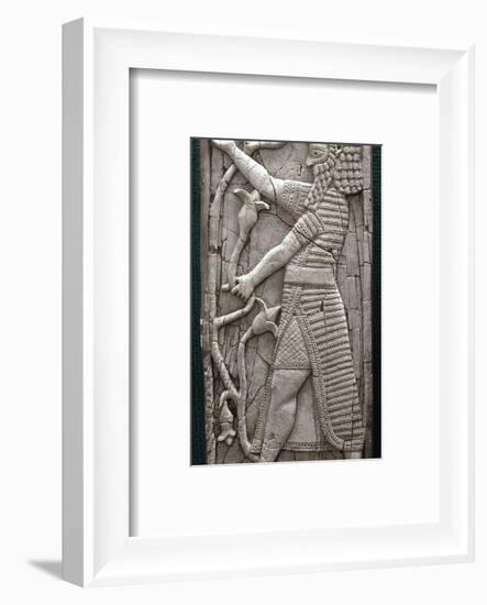 Ivory fragment depicting a warrior, Phoenician, Iraq, last third of 8th century BC-Werner Forman-Framed Photographic Print