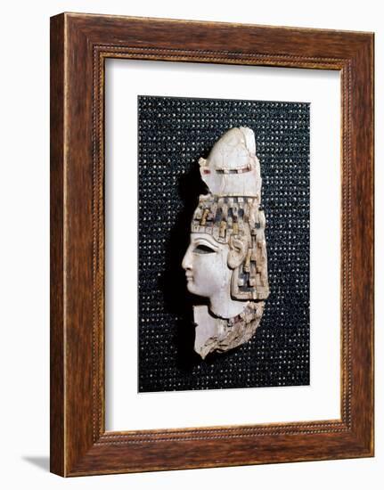 Ivory head found in the palace of Nimrud, Iraq, Phoenician, last third of 8th century BC-Werner Forman-Framed Photographic Print