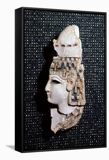 Ivory head found in the palace of Nimrud, Iraq, Phoenician, last third of 8th century BC-Werner Forman-Framed Stretched Canvas