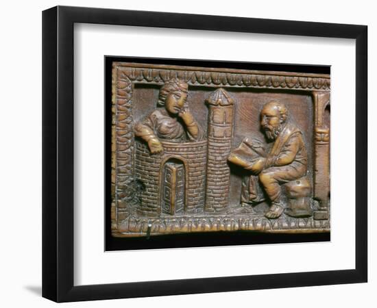 Ivory panel showing St Paul and Thecla, 4th century-Unknown-Framed Giclee Print