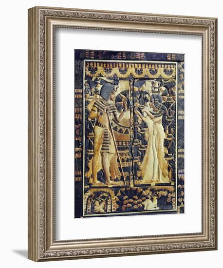 Ivory Plaque from the Lid of Coffer, Tutankhamun and Ankhesenamun in Garden, Egypt, North Africa-Robert Harding-Framed Photographic Print