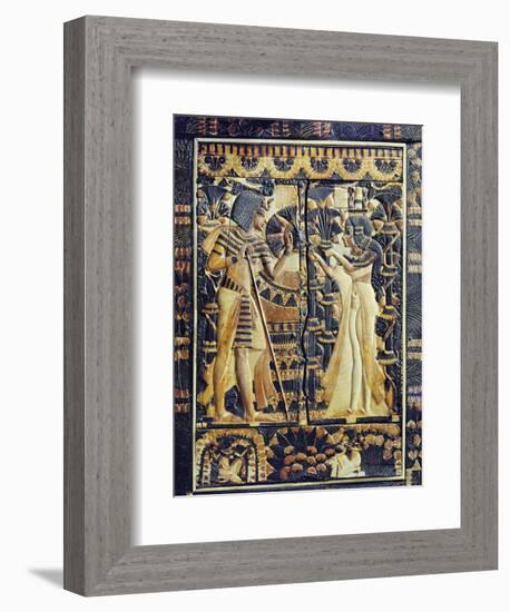 Ivory Plaque from the Lid of Coffer, Tutankhamun and Ankhesenamun in Garden, Egypt, North Africa-Robert Harding-Framed Photographic Print