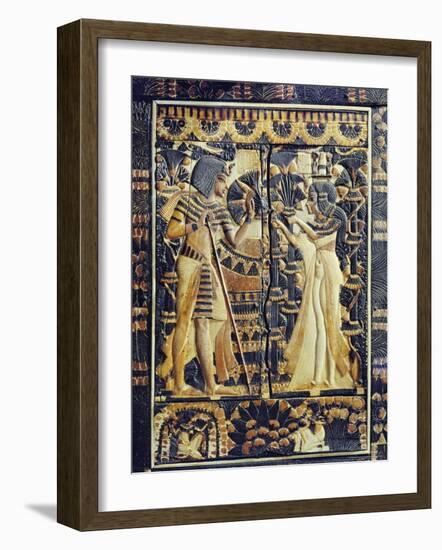 Ivory Plaque from the Lid of Coffer, Tutankhamun and Ankhesenamun in Garden, Egypt, North Africa-Robert Harding-Framed Photographic Print