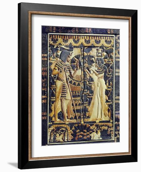 Ivory Plaque from the Lid of Coffer, Tutankhamun and Ankhesenamun in Garden, Egypt, North Africa-Robert Harding-Framed Photographic Print