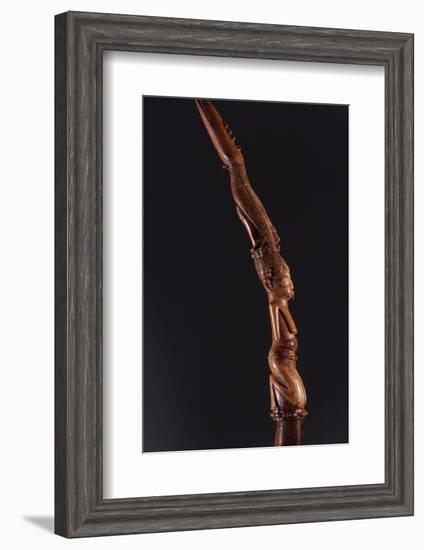 Ivory wand or tapper used in the Yoruba Ifa divination cult, Nigeria-Werner Forman-Framed Photographic Print