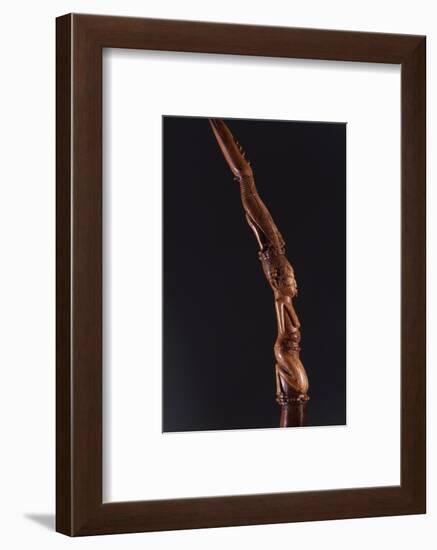 Ivory wand or tapper used in the Yoruba Ifa divination cult, Nigeria-Werner Forman-Framed Photographic Print