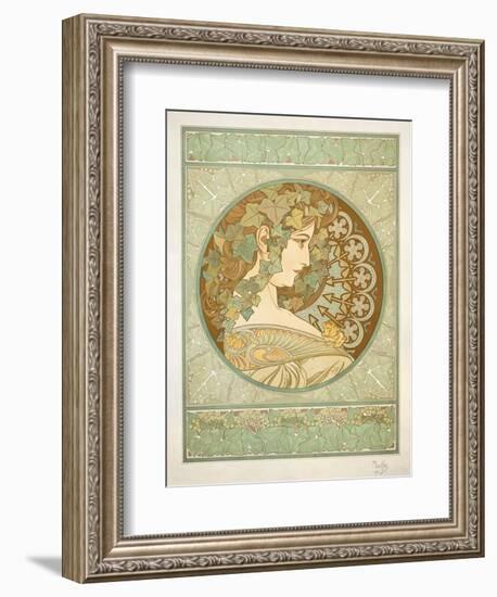 Ivy, 1901-Alphonse Mucha-Framed Giclee Print