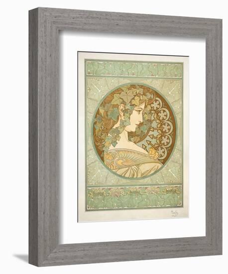 Ivy, 1901-Alphonse Mucha-Framed Giclee Print