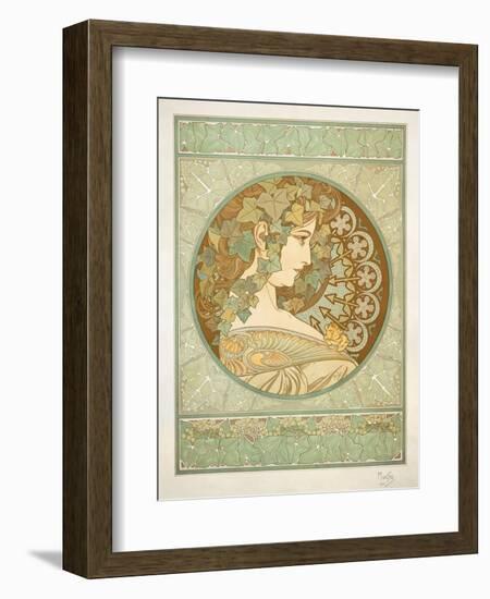 Ivy, 1901-Alphonse Mucha-Framed Giclee Print