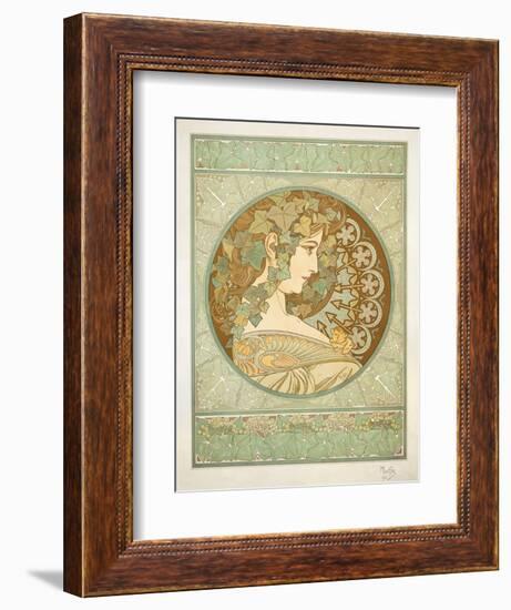 Ivy, 1901-Alphonse Mucha-Framed Giclee Print