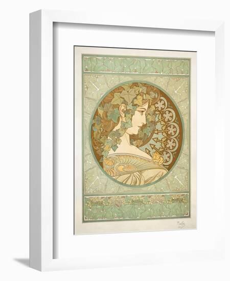 Ivy, 1901-Alphonse Mucha-Framed Giclee Print