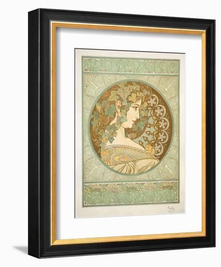 Ivy, 1901-Alphonse Mucha-Framed Giclee Print