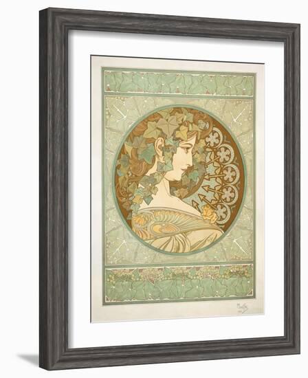 Ivy, 1901-Alphonse Mucha-Framed Giclee Print