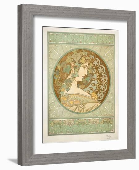 Ivy, 1901-Alphonse Mucha-Framed Giclee Print