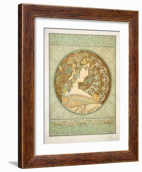 Ivy, 1901-Alphonse Mucha-Framed Giclee Print