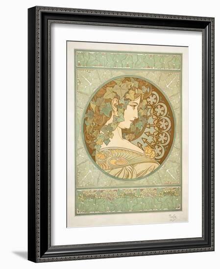 Ivy, 1901-Alphonse Mucha-Framed Giclee Print