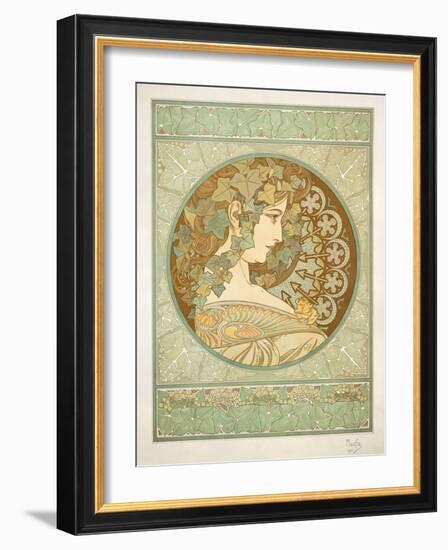 Ivy, 1901-Alphonse Mucha-Framed Giclee Print