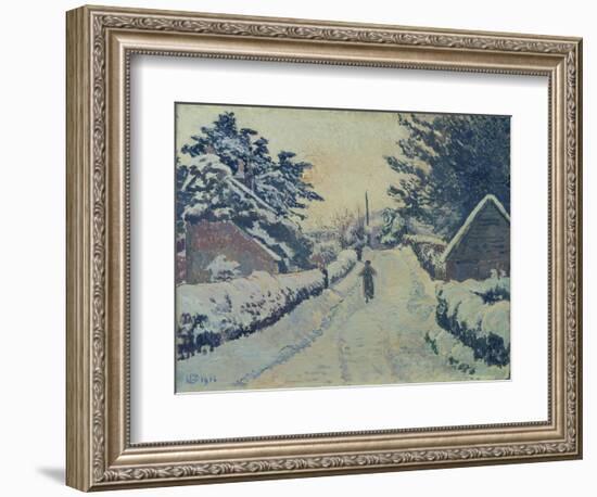 Ivy Cottage, Coldharbour: Sun and Snow-Lucien Pissarro-Framed Giclee Print