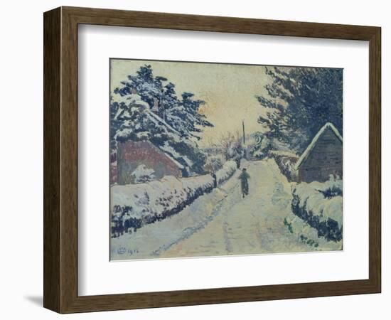 Ivy Cottage, Coldharbour: Sun and Snow-Lucien Pissarro-Framed Giclee Print