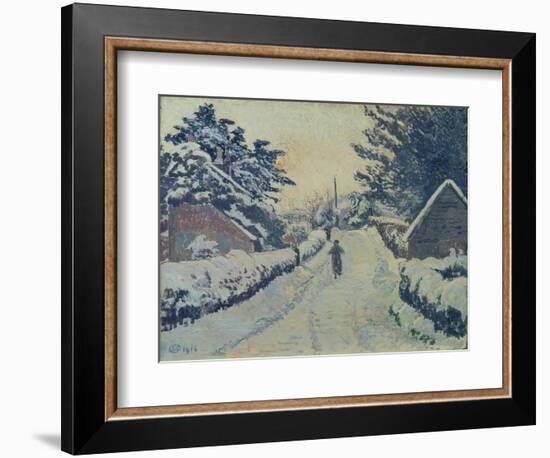 Ivy Cottage, Coldharbour: Sun and Snow-Lucien Pissarro-Framed Giclee Print