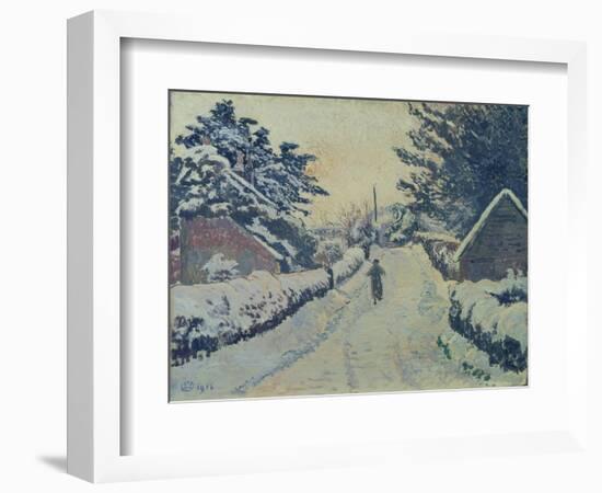 Ivy Cottage, Coldharbour: Sun and Snow-Lucien Pissarro-Framed Giclee Print