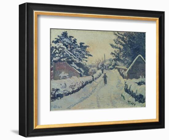 Ivy Cottage, Coldharbour: Sun and Snow-Lucien Pissarro-Framed Giclee Print