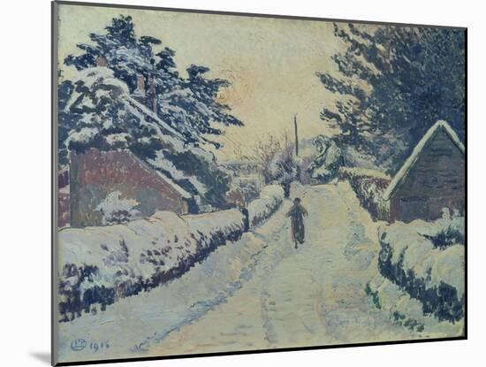 Ivy Cottage, Coldharbour: Sun and Snow-Lucien Pissarro-Mounted Giclee Print