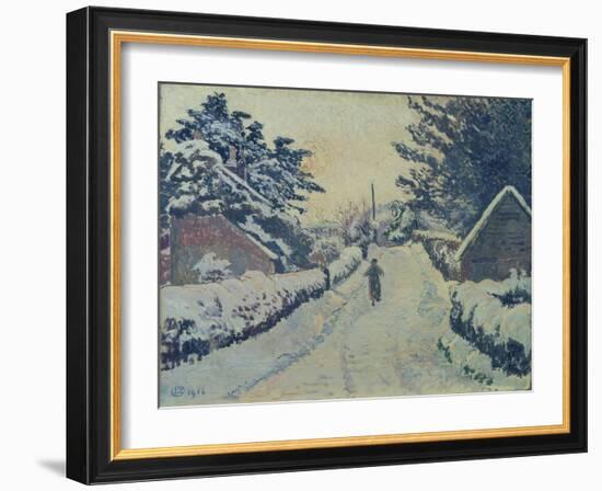 Ivy Cottage, Coldharbour: Sun and Snow-Lucien Pissarro-Framed Giclee Print