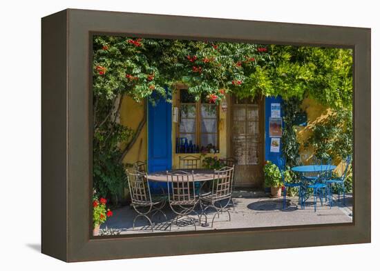 Ivy Surrounded House Front Door with Table and Chairs in Provence, France-Stefano Politi Markovina-Framed Premier Image Canvas