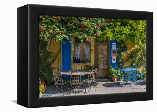 Ivy Surrounded House Front Door with Table and Chairs in Provence, France-Stefano Politi Markovina-Framed Premier Image Canvas