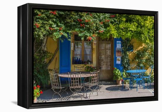 Ivy Surrounded House Front Door with Table and Chairs in Provence, France-Stefano Politi Markovina-Framed Premier Image Canvas
