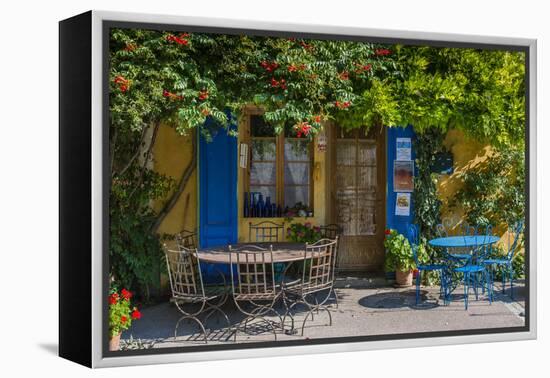 Ivy Surrounded House Front Door with Table and Chairs in Provence, France-Stefano Politi Markovina-Framed Premier Image Canvas